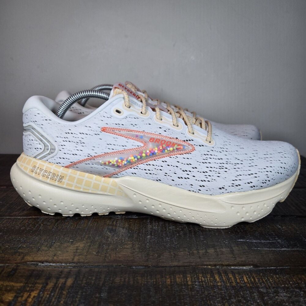 Like New EEUC worn 1x Brooks Glycerin 21 Womens Sz 8 Running Shoe Gray Cream
